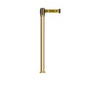 Montour Line Retractable Belt Fixed Stanchion, 2ft Pol.Brass Post  11ft. Auth MX530F-PB-AUTHYB-110